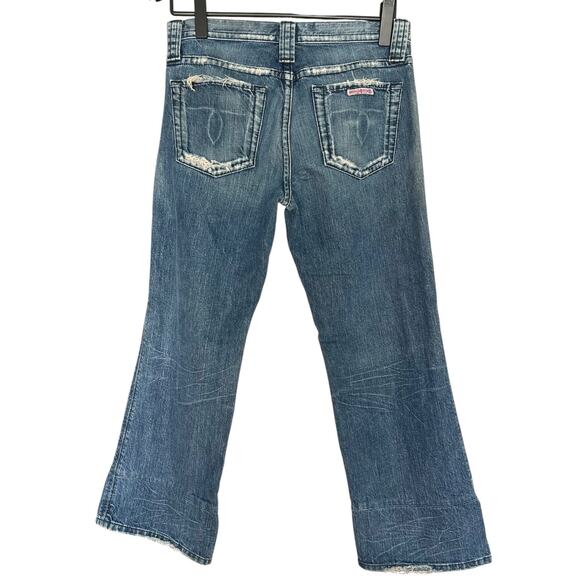 Hudson Jeans Distressed Wide Leg Mid Rise Size 32 Y2K Style - Picture 4 of 6